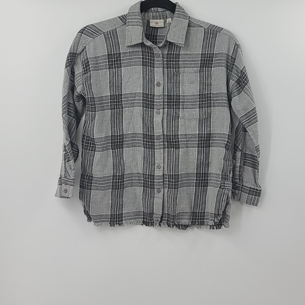 AG Adriano Goldschmied kids gray flannel top - Picture 1 of 5